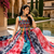 Multicolor Georgette Navratri Lehenga with Gamthi Embroidered Top