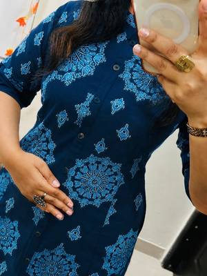 Blue pure cotton kurti palazzo set 3