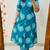 Teal blue pure cotton printed kurti palazzo co-ord set