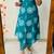 Teal blue pure cotton printed kurti palazzo co-ord set