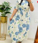 White pure cotton printed kurti palazzo co-ord set