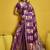 Wine satin handloom weaving silk blend festival wear saree
