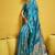 Sky blue pure satin handloom weaving silk blend festival wear saree