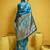 Sky blue pure satin handloom weaving silk blend festival wear saree
