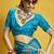 Sky blue pure satin handloom weaving silk blend festival wear saree