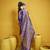 Purple satin handloom weaving festival wear saree