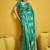 Turquoise pure satin handloom weaving silk blend festival wear saree
