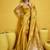 Mustard pure satin handloom weaving silk blend festival wear saree