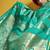 Turquoise pure satin handloom weaving silk blend festival wear saree