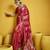 Red satin handloom weaving silk blend festival wear saree