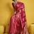 Red satin handloom weaving silk blend festival wear saree