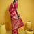 Red satin handloom weaving silk blend festival wear saree