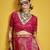 Red satin handloom weaving silk blend festival wear saree