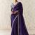 Purple fancy glass tissue organza saree with sequins & dhaga embroidery work designer saree