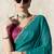 Aqua fancy glass tissue organza saree with sequins & dhaga embroidery work designer saree
