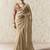 Cream fancy glass tissue organza saree with sequins & dhaga embroidery work designer saree
