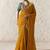 Orange fancy glass tissue organza saree with sequins & dhaga embroidery work designer saree