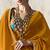 Orange fancy glass tissue organza saree with sequins & dhaga embroidery work designer saree