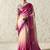 Shaded pink fancy glass tissue organza saree with sequins & dhaga embroidery work designer saree