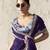 Purple fancy glass tissue organza saree with sequins & dhaga embroidery work designer saree