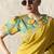 Lemon fancy glass tissue organza saree with sequins & dhaga embroidery work designer saree