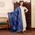Cream chanderi silk v neck kurta pant set with printed blue dupatta | readymade suit
