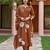 Brown muslin silk v neck kurta pant set with printed dupatta | readymade suit