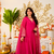 Pink viscose chanderi silk embroidery kurta pant set with organza dupatta