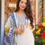 White muslin printed kurta pant set with printed muslin silk dupatta