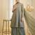 Grey fandy silk embroidery kurta sharara set with fandy silk dupatta