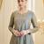 Grey fandy silk embroidery kurta sharara set with fandy silk dupatta