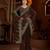 Beige color satin silk saree with maroon blouse heavy embroidered work