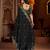 Black satin silk saree with heavy embroidered work