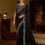 Choclate color satin silk saree with heavy embroidered work