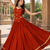 Orange Pure Cotton Navratri Lehenga Choli with Kodi Mirror Work