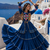 Navy Blue Pure Cotton Gamthi Work Navratri Lehenga Choli with Koti