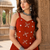 Orange Pure Cotton Navratri Lehenga Choli with Kodi Mirror Work