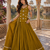 Mustard Pure Cotton Navratri Lehenga Choli with Kodi Mirror Work