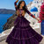 Purple Pure Cotton Gamthi Work Navratri Lehenga Choli with Koti