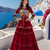 Maroon Pure Cotton Gamthi Work Navratri Lehenga Choli with Koti