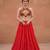 red rayon plain lehenga choli