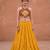 yellow rayon plain lehenga choli