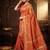 Orange Color Kasmiri Motif Jungal Flowers Jaal Weaving With Naylon Viscose Kasmiri Pasmina Silk Saree