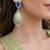 Royal Blue Sapphire Lemon Quartz Pavé Diamond Statement Drop Earrings