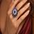 Vintage Amethyst Flower Cluster Ring, Sterling Silver Art Deco Statement Ring