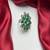 Elegant Emerald Green Flower Ring - Sparkling Cubic Zirconia Floral Statement Jewelry