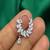 Silver CZ Leaf Nose Ring | Bridal Nathni, Teardrop Charm (Pierced)