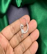 Crystal Teardrop Nath | Silver Indian Bridal Nose Ring