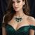 Emerald Green Crystal Bridal Statement Necklace Earrings Set, Wedding Prom Jewelry