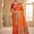Orange Color Jaqurad Weaving All Over Body Jaal With Border Naylon Dola Pashmina Silk Saree